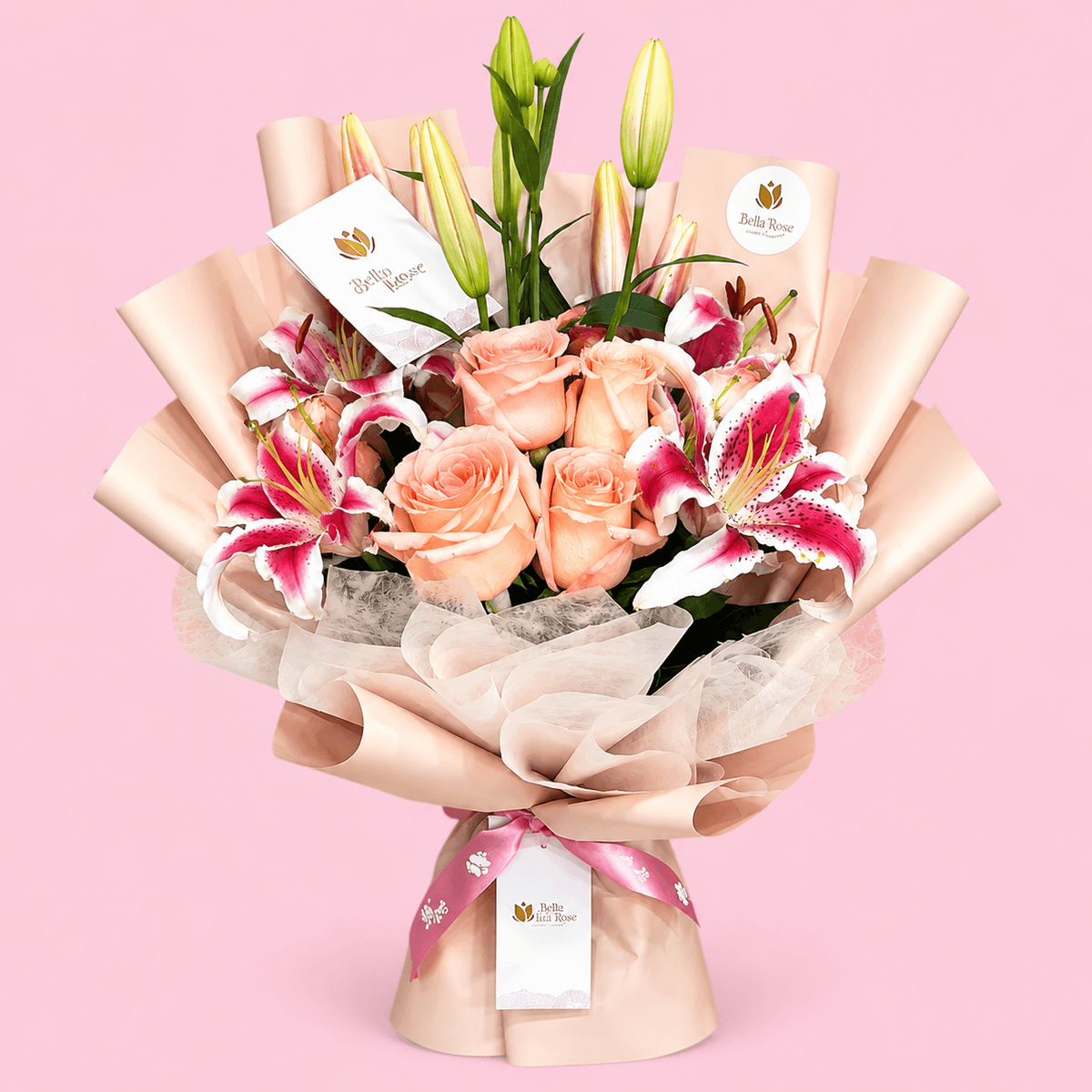 RAMO DE LIRIOS CON ROSAS