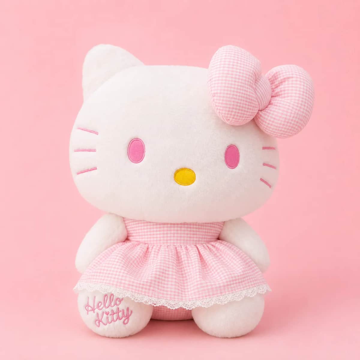 HELLO KITTY VESTIDO ROSADO CUADROS