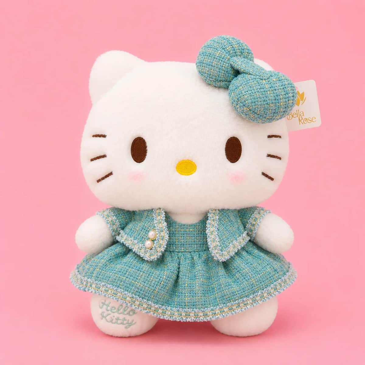 HELLO KITTY VESTIDO DE CUADROS CELESTE
